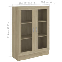 Thumbnail for Vitrinenschrank Sonoma-Eiche 82,5x30,5x115 cm Holzwerkstoff