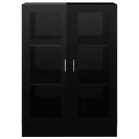 Thumbnail for Vitrinenschrank Hochglanz-Schwarz 82,5x30,5x115cm Holzwerkstoff