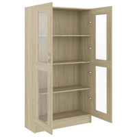 Thumbnail for Vitrinenschrank Sonoma-Eiche 82,5x30,5x150 cm Holzwerkstoff