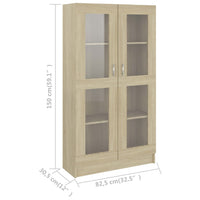Thumbnail for Vitrinenschrank Sonoma-Eiche 82,5x30,5x150 cm Holzwerkstoff