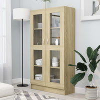 Thumbnail for Vitrinenschrank Sonoma-Eiche 82,5x30,5x150 cm Holzwerkstoff