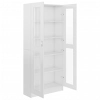 Thumbnail for Vitrinenschrank Hochglanz-Weiß 82,5x30,5x185,5 cm Holzwerkstoff