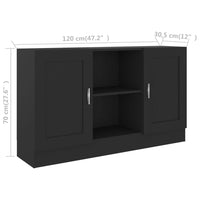 Thumbnail for Sideboard Schwarz 120x30,5x70 cm Spanplatte