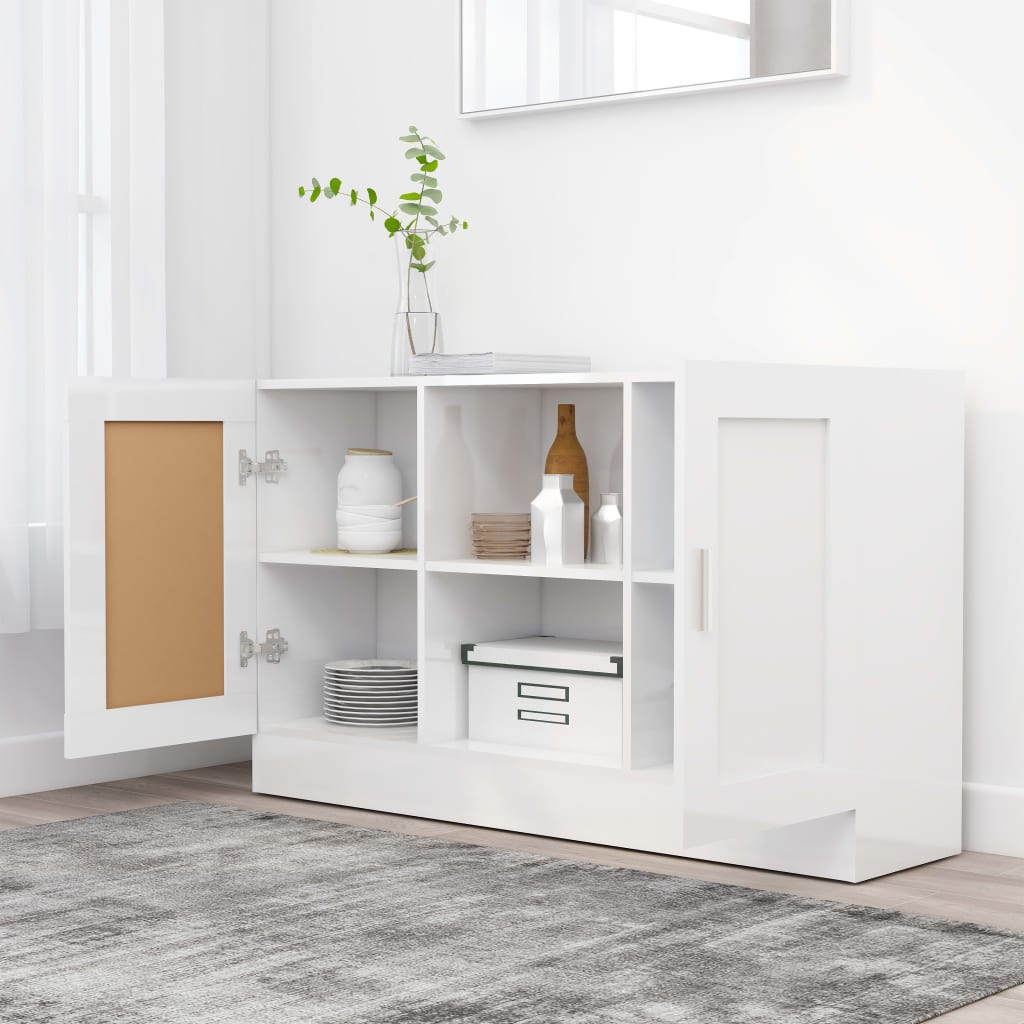 Sideboard Hochglanz-Weiß 120x30,5x70 cm Holzwerkstoff