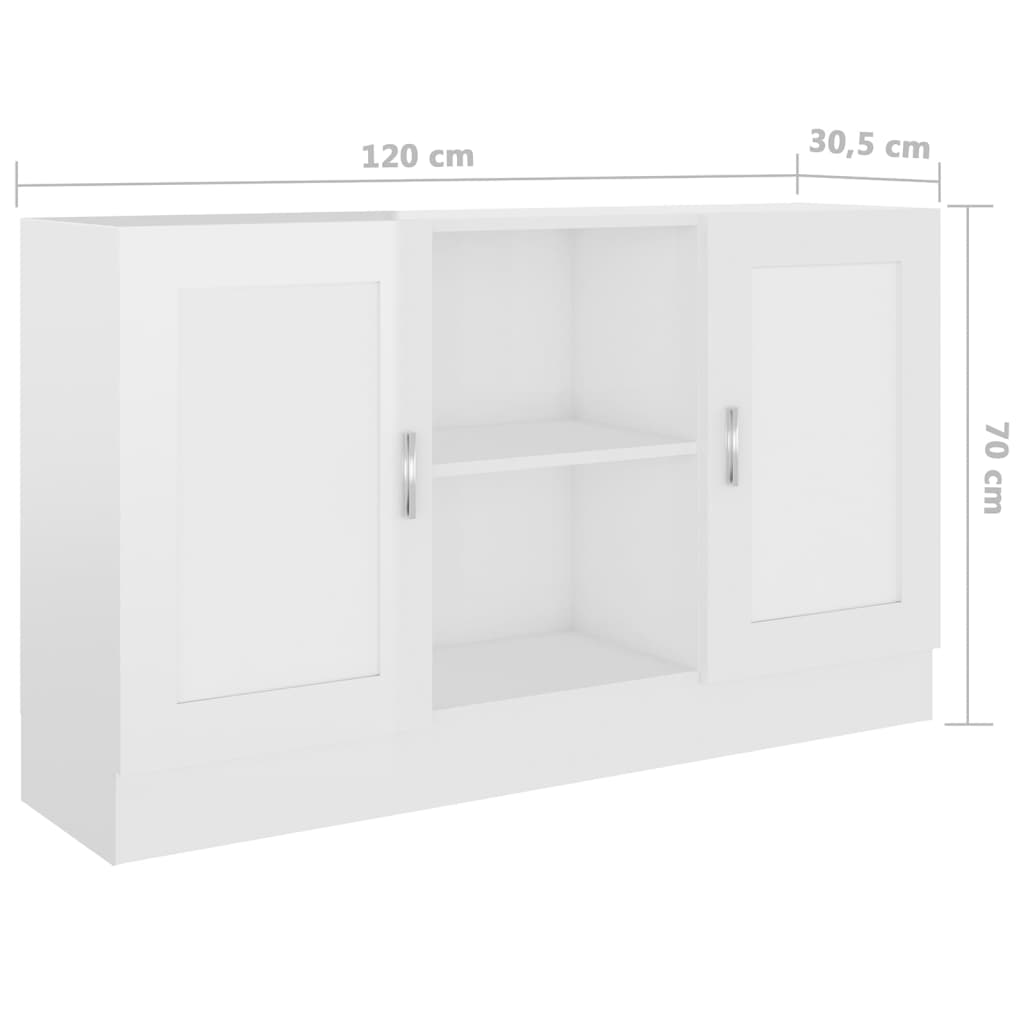 Sideboard Hochglanz-Weiß 120x30,5x70 cm Holzwerkstoff