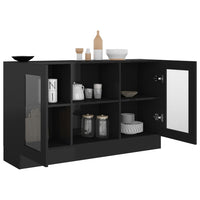 Thumbnail for Vitrinenschrank Hochglanz-Schwarz 120x30,5x70 cm Spanplatte