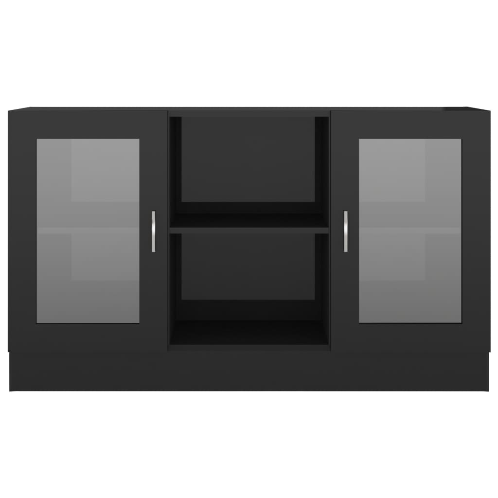 Vitrinenschrank Hochglanz-Schwarz 120x30,5x70 cm Spanplatte