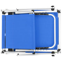 Thumbnail for Klappbare Sonnenliegen mit Dach 2 Stk. Aluminium Textilene Blau