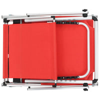 Thumbnail for Klappbare Sonnenliegen mit Dach 2 Stk. Aluminium Textilene Rot