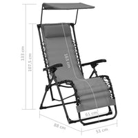 Thumbnail for Klappbarer Liegestuhl Textilene Grau