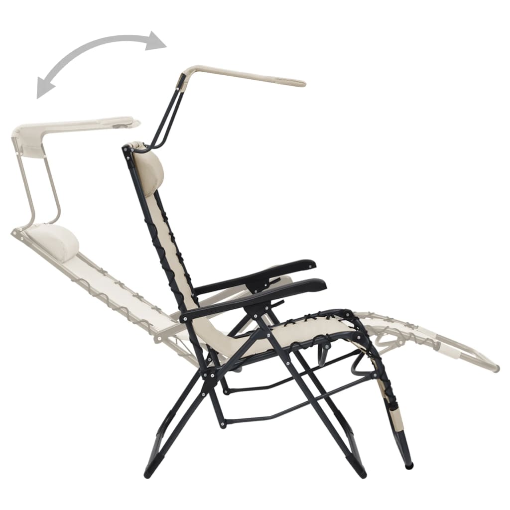Klappbarer Liegestuhl Textilene Creme