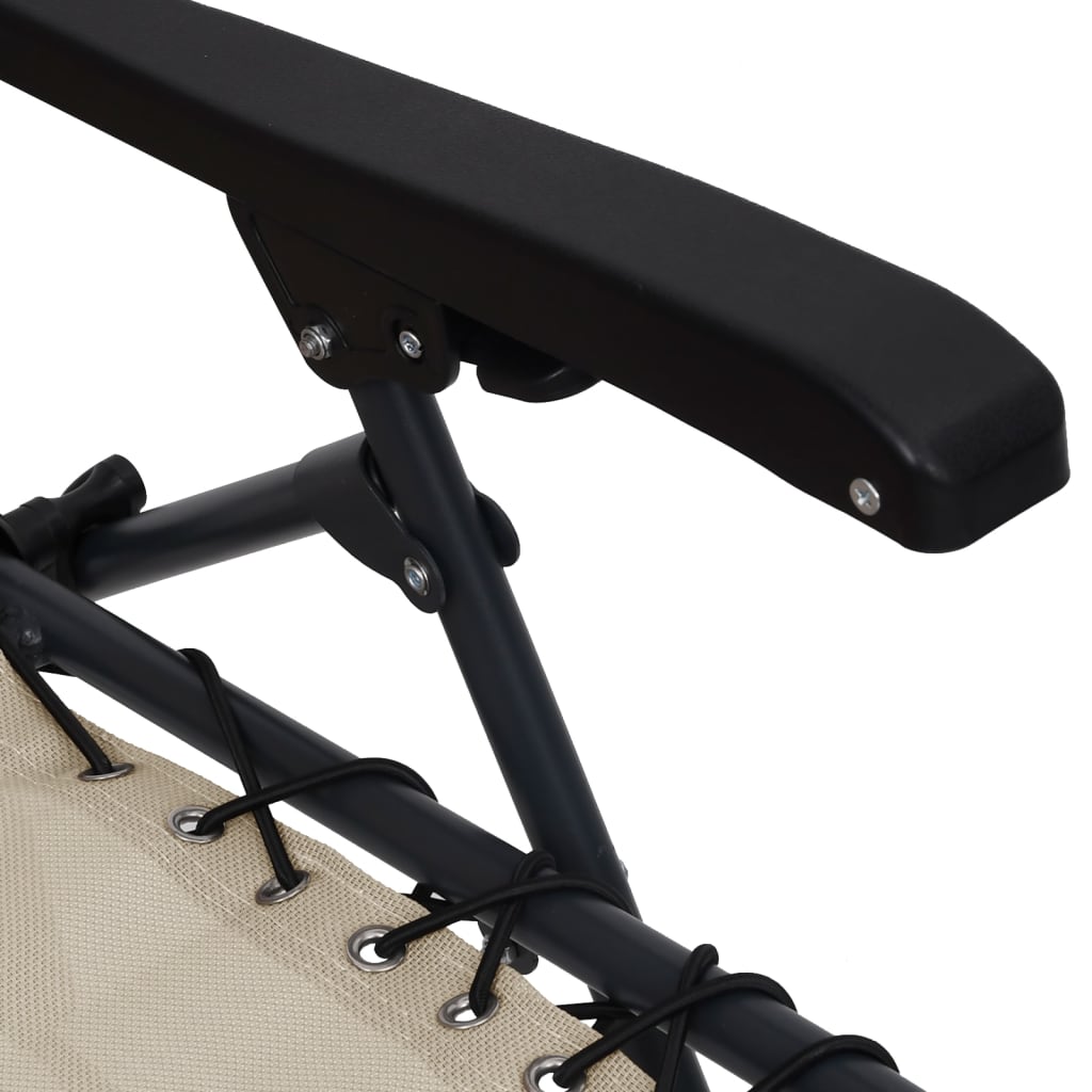 Klappbarer Liegestuhl Textilene Creme