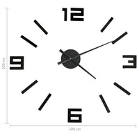 Thumbnail for 3D-Wanduhr Modernes Design Schwarz 100 cm XXL