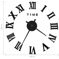 Thumbnail for 3D-Wanduhr Modernes Design Schwarz 100 cm XXL