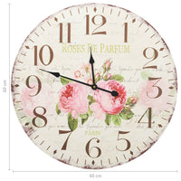 Thumbnail for Vintage Wanduhr Blumen 60 cm