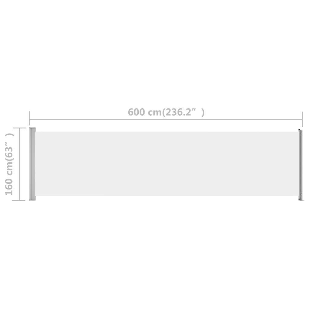 Ausziehbare Seitenmarkise 600x160 cm Creme