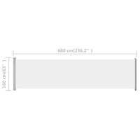 Thumbnail for Ausziehbare Seitenmarkise 600x160 cm Creme