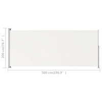 Thumbnail for Seitenmarkise Ausziehbar 200x500 cm Creme