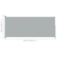 Thumbnail for Seitenmarkise Ausziehbar 200x500 cm Grau