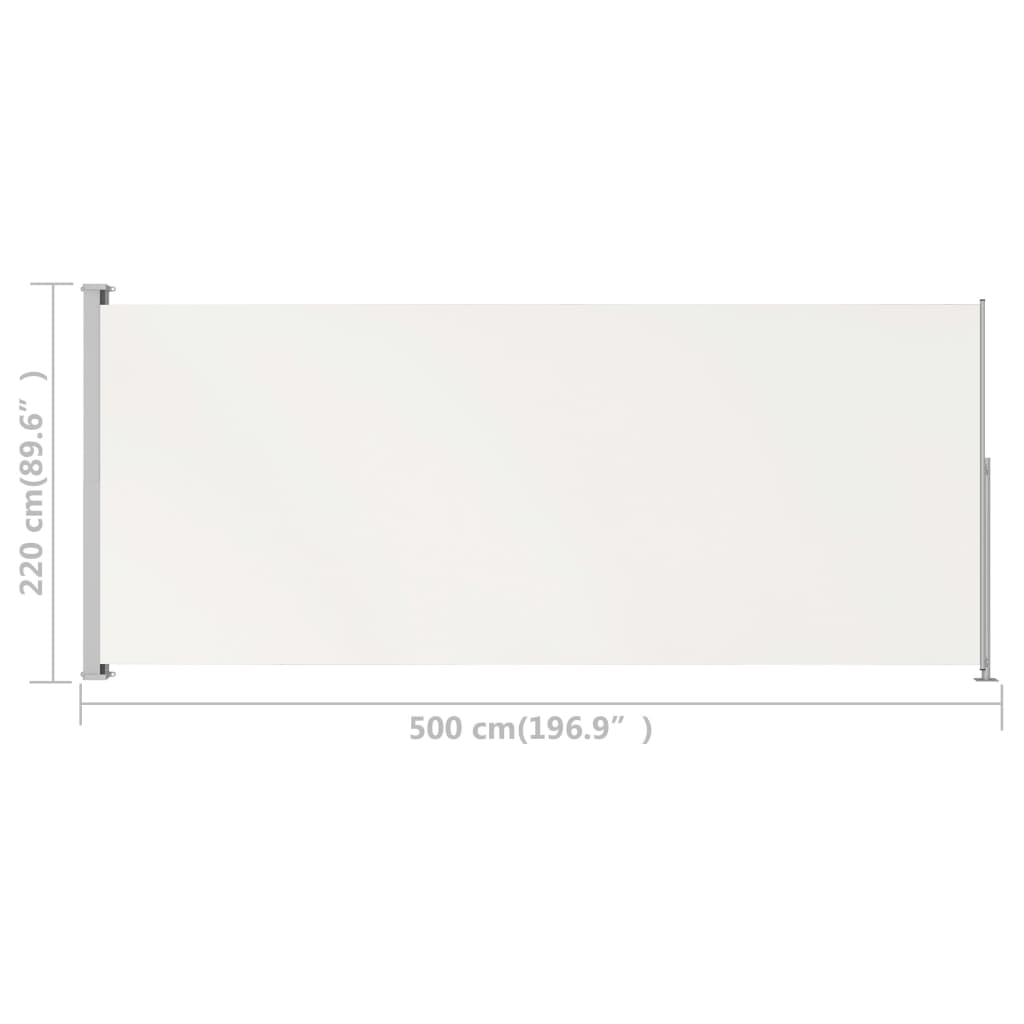 Seitenmarkise Ausziehbar 220x500 cm Creme