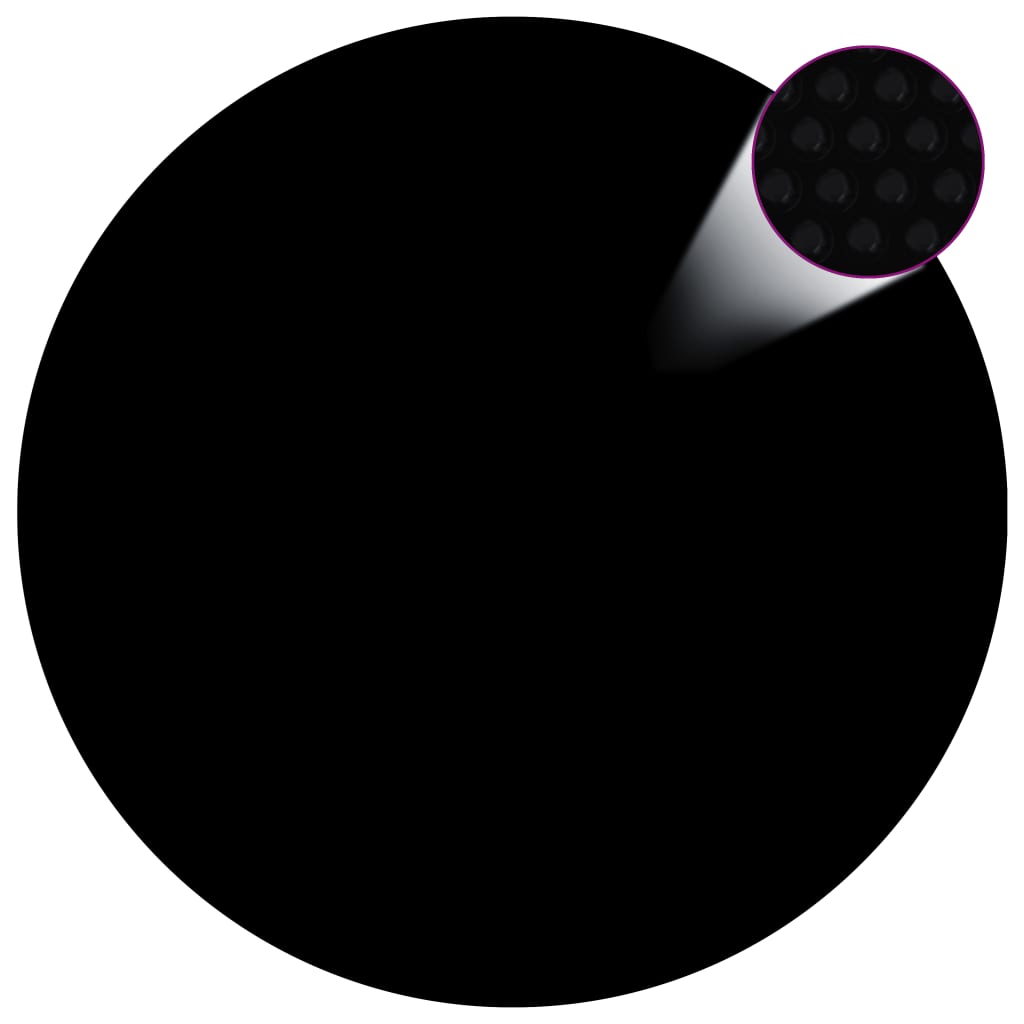 Treibende Pool-Solarplane PE 381 cm Schwarz und Blau