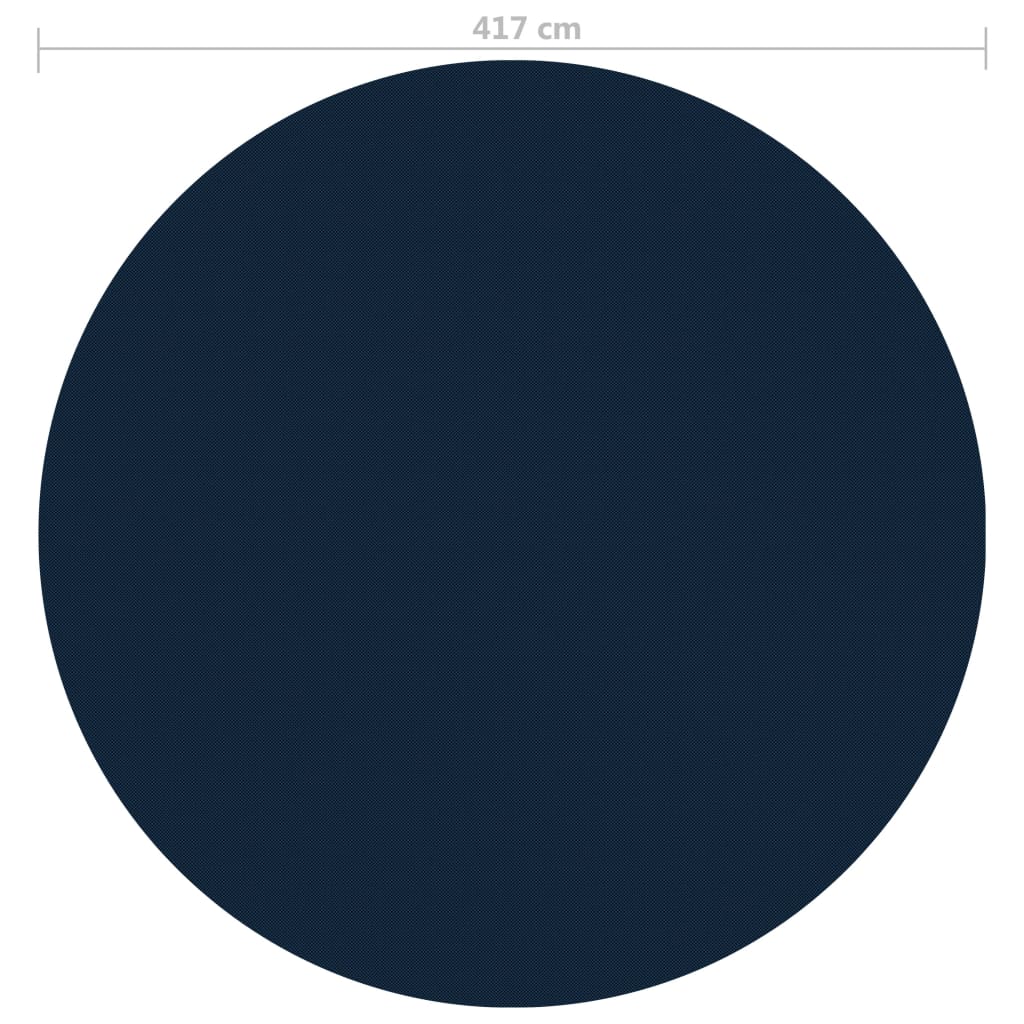 Treibende Pool-Solarplane PE 417 cm Schwarz und Blau