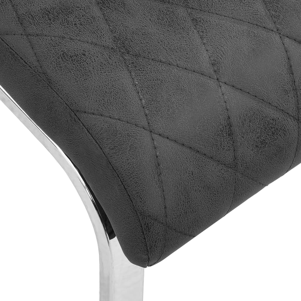 Freischwinger 2 Stk. Schwarz Kunstleder