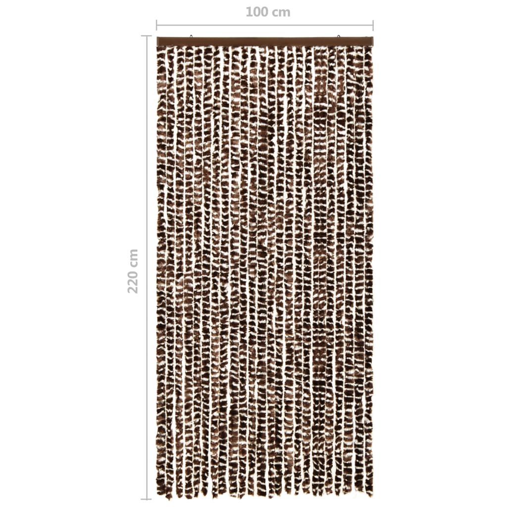 Insektenschutz-Vorhang Braun und Weiß 100x220 cm Chenille