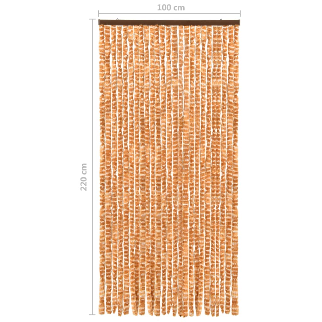 Insektenschutz-Vorhang Ocker und Weiß 100x220 cm Chenille