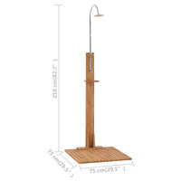 Thumbnail for Gartendusche 75x75x210 cm Massivholz Teak