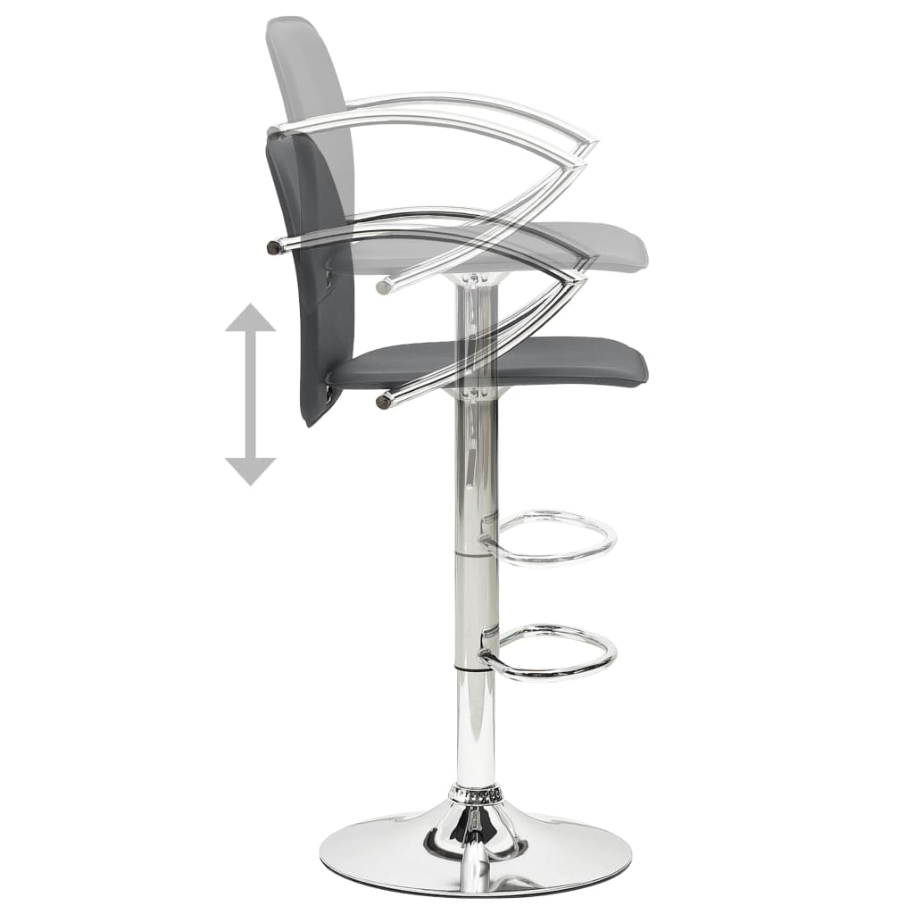 Barhocker 2 Stk. Grau Kunstleder