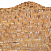 Thumbnail for Sessel mit Kissen Hellbraun Natur-Rattan und Leinen