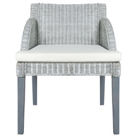 Thumbnail for Esszimmerstuhl mit Kissen Grau Natur Rattan