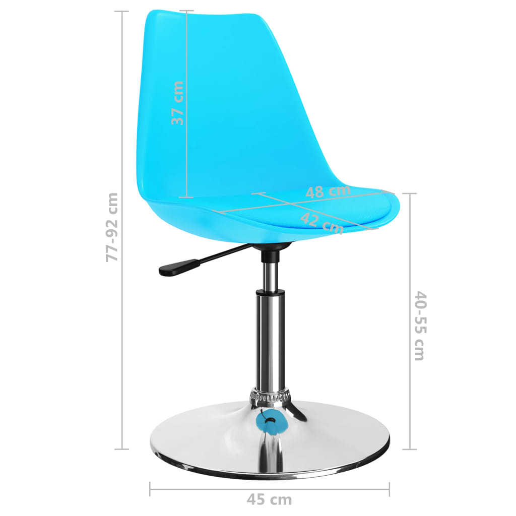 Drehbare Esszimmerstühle 2 Stk. Blau Kunstleder