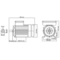 Thumbnail for Einphasen-Elektromotor Aluminium 2,2 kW 3 PS 2-polig 2800 U/min