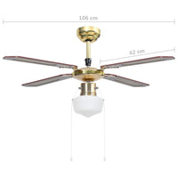 Thumbnail for Deckenventilator mit Lampe 106 cm Braun
