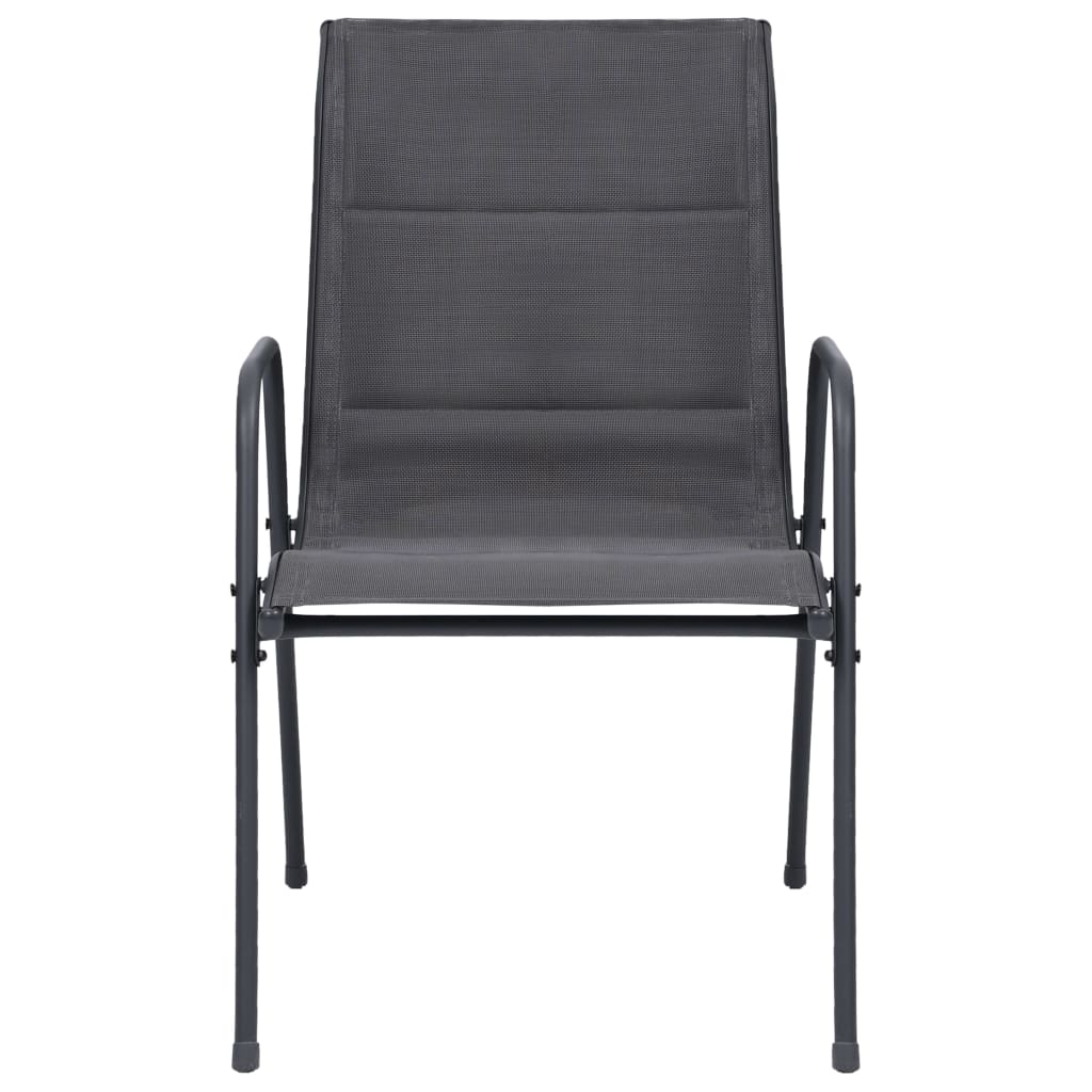 Stapelbare Gartenstühle 6 Stk. Stahl und Textiline Anthrazit