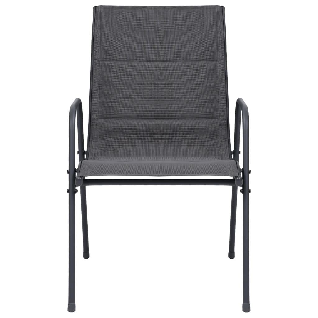 Stapelbare Gartenstühle 2 Stk. Stahl und Textiline Anthrazit