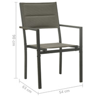 Thumbnail for Gartenstühle 4 Stk. Textilene und Stahl Grau und Anthrazit