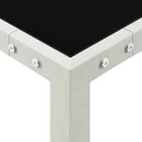 Thumbnail for Gartentisch 130x130x72 cm Grau Stahl und Glas