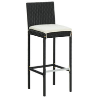 Thumbnail for Garten-Barhocker mit Kissen 4 Stk. Schwarz Poly Rattan