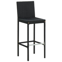 Thumbnail for Garten-Barhocker mit Kissen 4 Stk. Schwarz Poly Rattan