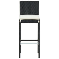 Thumbnail for Garten-Barhocker mit Kissen 4 Stk. Schwarz Poly Rattan