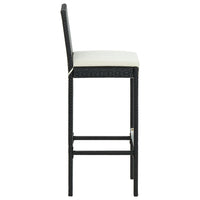 Thumbnail for Garten-Barhocker mit Kissen 4 Stk. Schwarz Poly Rattan