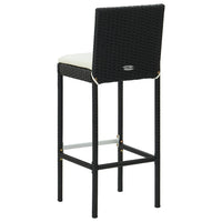 Thumbnail for Garten-Barhocker mit Kissen 4 Stk. Schwarz Poly Rattan