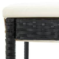 Thumbnail for Garten-Barhocker mit Kissen 4 Stk. Schwarz Poly Rattan
