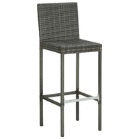 Thumbnail for Garten-Barhocker mit Kissen 4 Stk. Grau Poly Rattan