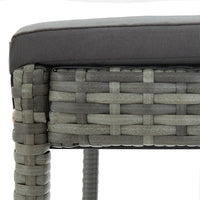 Thumbnail for Garten-Barhocker mit Kissen 4 Stk. Grau Poly Rattan