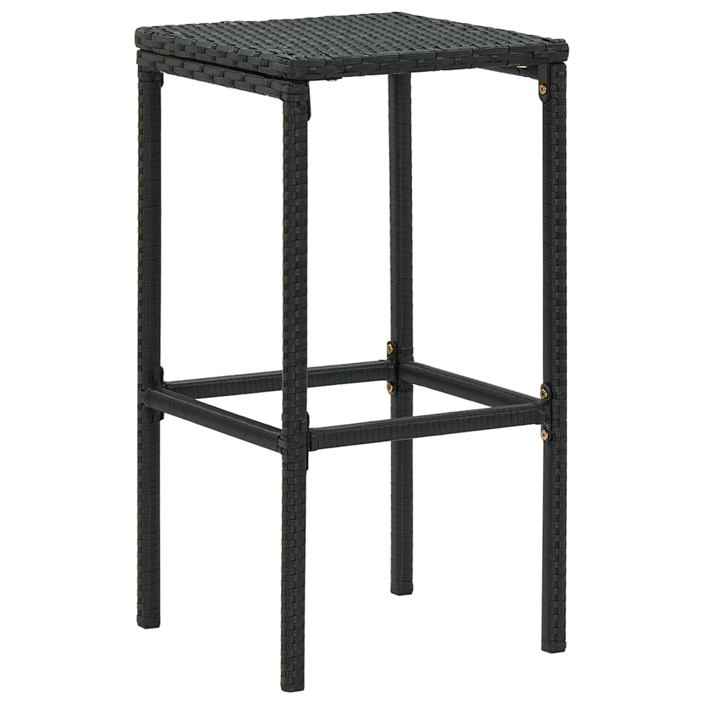 Barhocker mit Kissen 4 Stk. Schwarz Poly Rattan