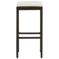 Thumbnail for Barhocker mit Kissen 6 Stk. Braun Poly Rattan